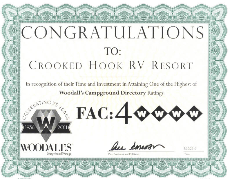 Okeechobee RV Award Certificate